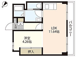 ソフィアコート庚午中 1LDKの間取図画像