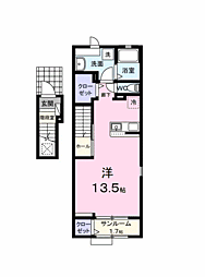 ラルチェI ワンルームの間取図画像