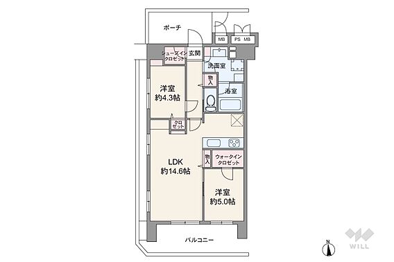間取りは専有面...