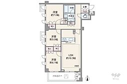 ジェイパーク目黒3 3LDKの間取図画像