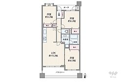 セザール仲池上 3LDKの間取図画像