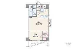 朝日シティパリオ大岡山 1LDKの間取図画像