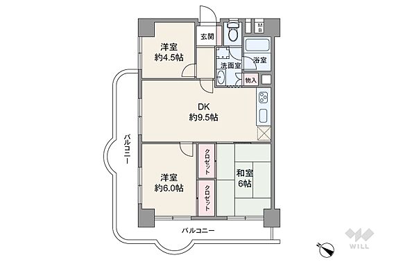 間取りは専有面...