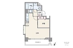 朝日ツイン目黒A棟 1LDKの間取図画像