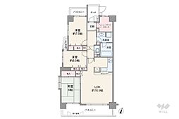 ヒルハイツたまプラーザ 3LDKの間取図画像