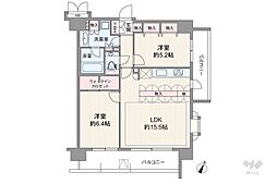 グランド・ガーラ代田橋 2LDKの間取図画像