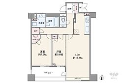 グレンパーク駒場WEST 2LDKの間取図画像