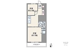 千歳船橋ビューグリーン 2Kの間取図画像