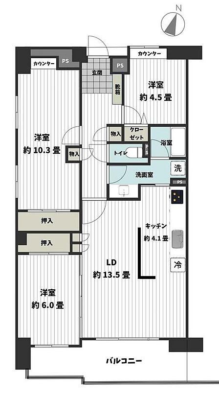 3LDK 間取り