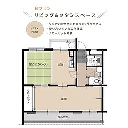 みやづ城東タウン 2階1LDKの間取り