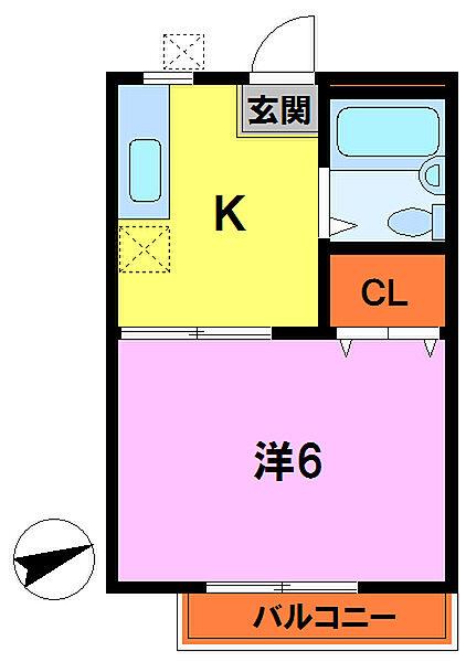 神奈川県横浜市金沢区片吹(賃貸アパート1K・1階・20.46㎡)の写真 その2