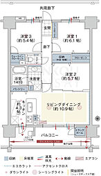 アーバンシティ富士ステーションコート 3LDKの間取図画像
