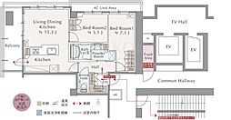 プレミスト浜松中央タワー 2LDKの間取図画像