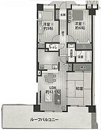 コスモ都島弐番館 3LDKの間取図画像