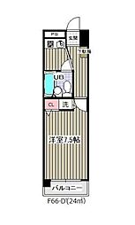 東京メトロ東西線 葛西駅 徒歩3分の賃貸マンション 6階1Kの間取り