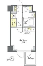 東京メトロ半蔵門線 清澄白河駅 徒歩12分の賃貸マンション 5階ワンルームの間取り