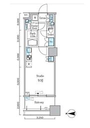 JR総武線 亀戸駅 徒歩5分の賃貸マンション 12階ワンルームの間取り
