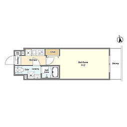 東武亀戸線 東あずま駅 徒歩6分の賃貸マンション 1階1Kの間取り