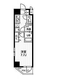 JR総武線 亀戸駅 徒歩9分の賃貸マンション 4階1Kの間取り