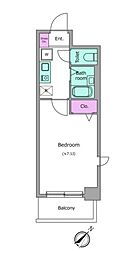 東京メトロ東西線 南行徳駅 徒歩11分の賃貸マンション 4階1Kの間取り