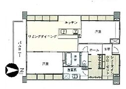 東京メトロ東西線 葛西駅 徒歩10分の賃貸マンション 5階2SLDKの間取り