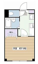 都営新宿線 篠崎駅 徒歩12分の賃貸マンション 1階1Kの間取り