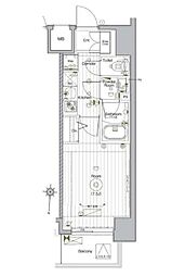 都営大江戸線 両国駅 徒歩14分の賃貸マンション 11階1Kの間取り