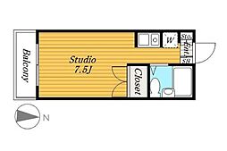 東京メトロ東西線 西葛西駅 徒歩17分の賃貸マンション 3階1Kの間取り