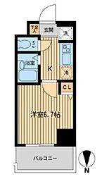 東京メトロ東西線 浦安駅 徒歩2分の賃貸マンション 6階1Kの間取り