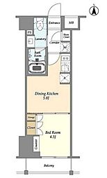 東京メトロ東西線 東陽町駅 徒歩7分の賃貸マンション 1階1DKの間取り