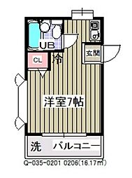 東京メトロ東西線 南行徳駅 徒歩9分の賃貸アパート 2階ワンルームの間取り