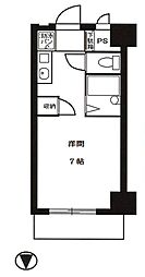 JR総武線 錦糸町駅 徒歩8分の賃貸マンション 4階1Kの間取り