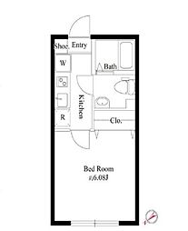 都営新宿線 一之江駅 徒歩4分の賃貸アパート 2階1Kの間取り