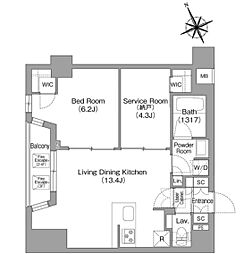 コンフォリア中葛西 1SLDKの間取図画像