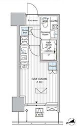 パークアクシス市川 ワンルームの間取図画像