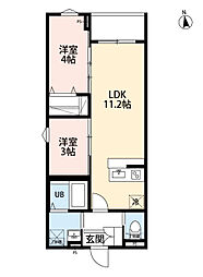 robot home 京成小岩II 2LDKの間取図画像