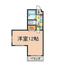 東京メトロ東西線 葛西駅 徒歩11分の賃貸マンション 4階1Kの間取り