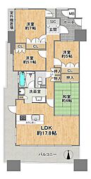 城東中央アインス 4LDKの間取図画像