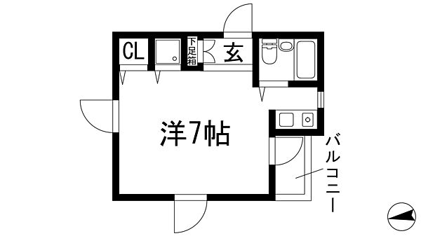 フェリース甲東園 ｜兵庫県西宮市上大市1丁目(賃貸マンション1R・2階・23.00㎡)の写真 その2