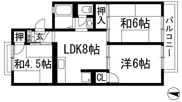 セジュール来福A棟 ｜兵庫県伊丹市野間5丁目(賃貸アパート3LDK・2階・50.09㎡)の写真 その1