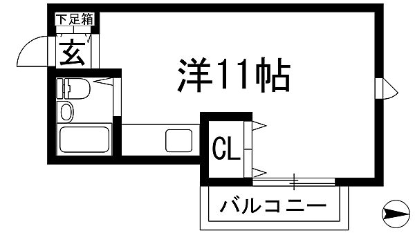 アイビーコート1 ｜兵庫県西宮市野間町(賃貸マンション1R・2階・22.40㎡)の写真 その2