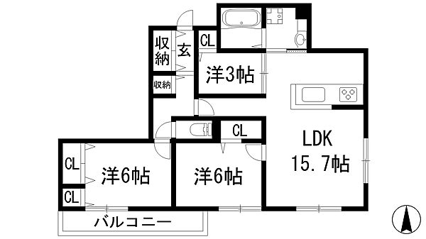 ラフィネ ｜大阪府池田市神田3丁目(賃貸アパート3LDK・2階・71.95㎡)の写真 その2