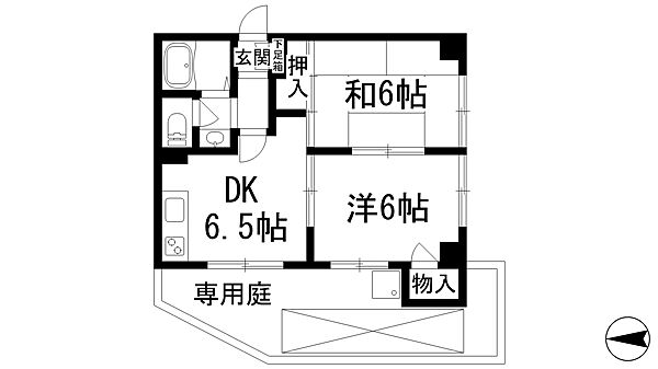 サンパレス21宝塚南 ｜兵庫県宝塚市高司1丁目(賃貸マンション2DK・1階・40.26㎡)の写真 その2