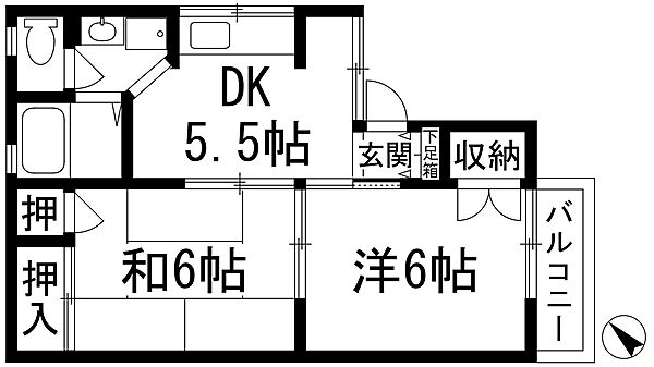 セジュールマーチ ｜兵庫県宝塚市川面4丁目(賃貸アパート2DK・1階・40.16㎡)の写真 その2