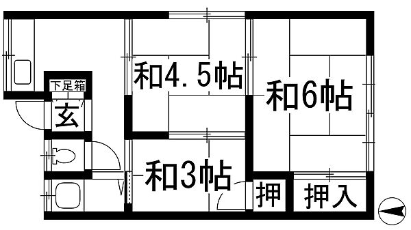 西河文化 ｜大阪府箕面市牧落1丁目(賃貸アパート3K・2階・36.00㎡)の写真 その2