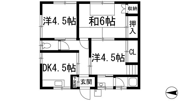 中村文化 ｜大阪府池田市豊島北1丁目(賃貸アパート3DK・2階・45.00㎡)の写真 その2