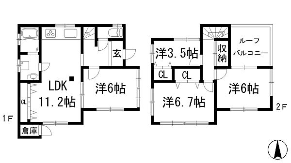 門戸荘貸家 ｜兵庫県西宮市門戸荘(賃貸一戸建4LDK・1階・77.35㎡)の写真 その1