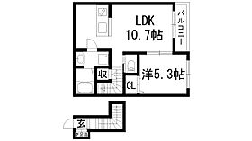 arbre fuille(アルブルフィーユ）  ｜ 兵庫県宝塚市野上1丁目（賃貸アパート1LDK・2階・39.74㎡） その2