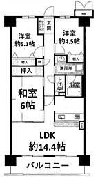 光明池西アーバンコンフォート 3LDKの間取り