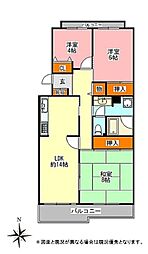 パークサイド南大沢 506号室 3LDKの間取り